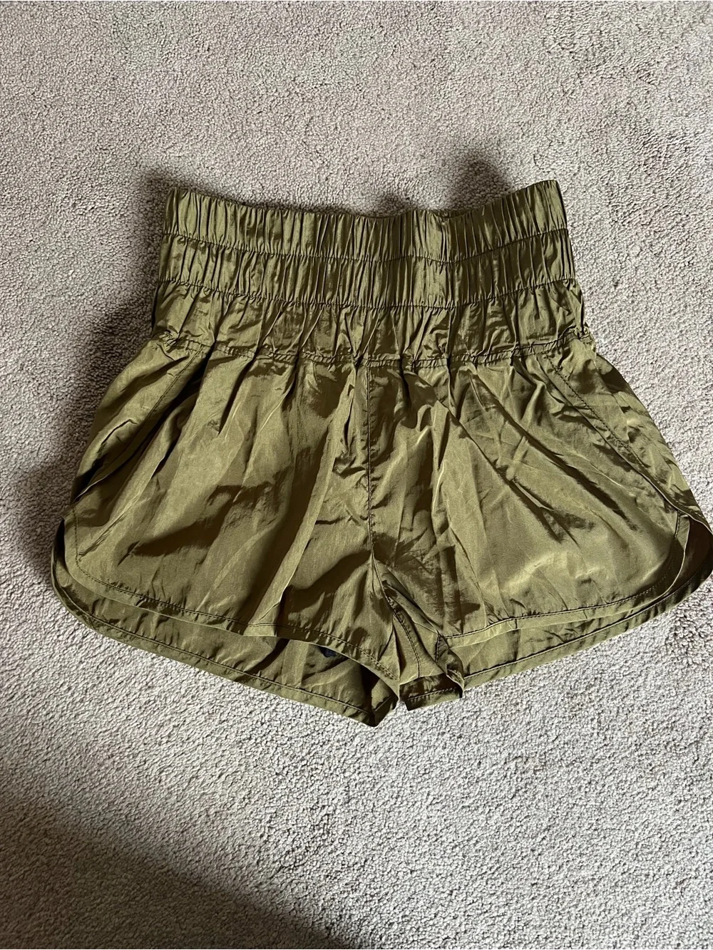 Free People the way home Olive Green High-Waist Athletic Shorts